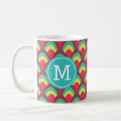 Mug Géométriques colorés personnalisent le monogramme (Gauche)