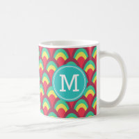Géométriques colorés personnalisent le monogramme