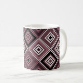 Mug Geometry ethnic patchwork brown burgundy  (Devant droit)