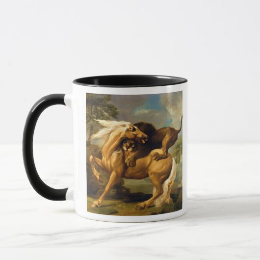 Mug George Stubbs | un lion attaquant un cheval, (Gauche)