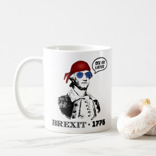 Mug George Washington Brexit 1776 Drapeau UE Lunettes
