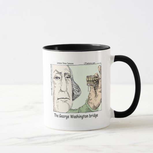 Mug George Washington Bridge & Dentures Drôle cadeau (Droite)
