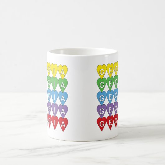 Mug Georgia Heart Pattern Rainbow (Centre)