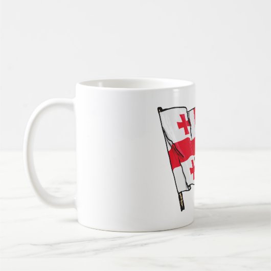 Mug Georgian Flag Red and White Cross (Gauche)