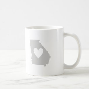 Mug Géorgie en forme de gris avec coeur géorgien amo