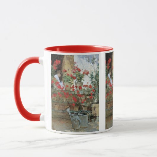 Mug Geraniums par Childe Hassam, Impressionnisme Vinta (Gauche)
