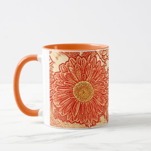 Mug Gerbera Daisy Block Imprimer - safran orange (Gauche)