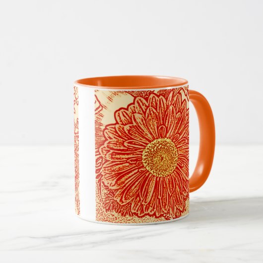 Mug Gerbera Daisy Block Imprimer - safran orange (Devant droit)