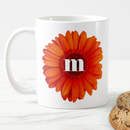 Mug Gerbera Daisy Monogramme initial