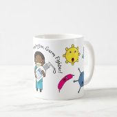 Mug Germ Fighter mignon Africain Américain Personnalis (Devant droit)