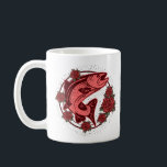 Mug German Brown Trout Vintage Floral Art<br><div class="desc">Stand out on your next river adventure with this unique German brown trout design, beautifully framed by a vintage-inspired ring of red roses. Whether you are a dedicated fly fisher or searching for a striking, tattoo-style gift for the passionate angler in your life, this artwork captures the wild and beautiful...</div>