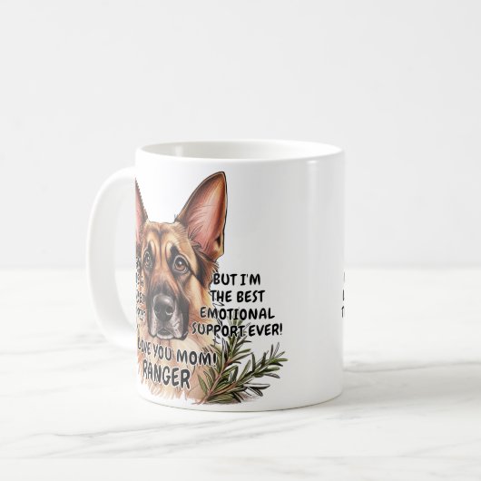 Mug German Shepherd Ajouter le nom du chien, modifier  (Devant gauche)