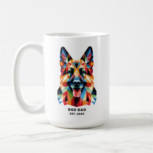 Mug German Shepherd Dog Dad Established Date (Gauche)