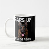 Mug German Shepherd Dog Ears Up System Armed T Shirt (Gauche)