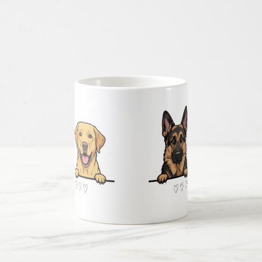 Mug German Shepherd & Retriever Lover Pet Parent Gift (Centre)