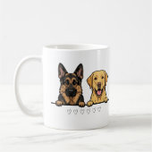 Mug German Shepherd & Retriever Lover Pet Parent Gift (Gauche)