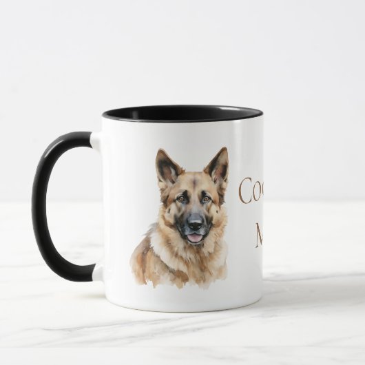 Mug German Shepherd Watercolor  (Gauche)
