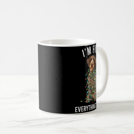 Mug German Wirehaired Inter I'm Fine Everything Is Fin (Devant droit)