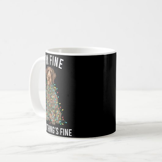 Mug German Wirehaired Inter I'm Fine Everything Is Fin (Devant gauche)