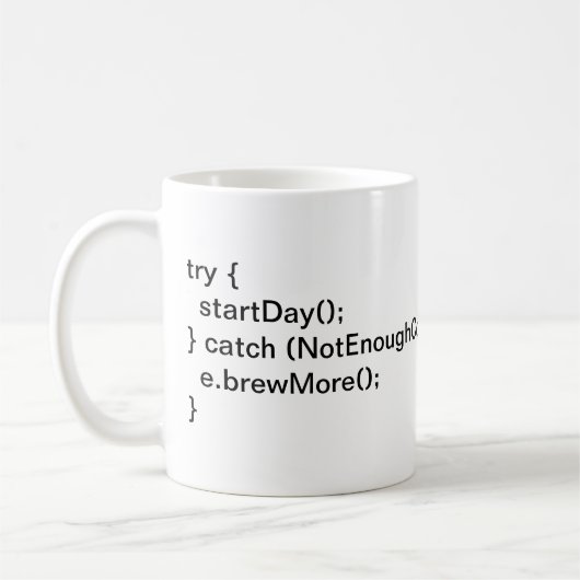 Mug Gestionnaire d'exceptions de café (Gauche)