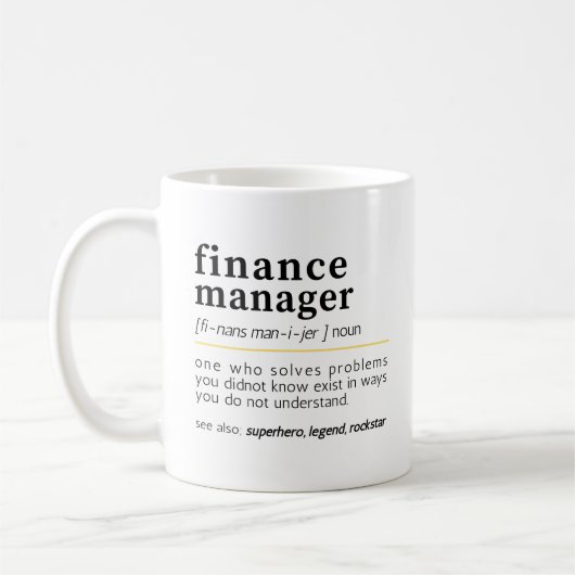 Mug Gestionnaire financier - Définition amusante (Gauche)