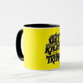 Mug Get Rich or Die Tryin — Chrome Typography Motivati (Devant gauche)