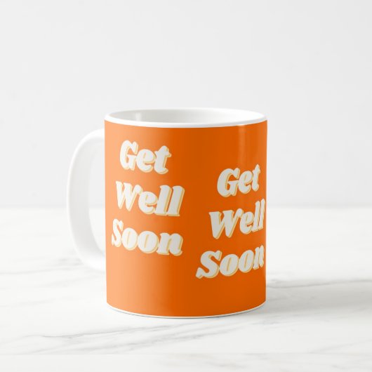Mug Get well soon text on orange (Devant gauche)