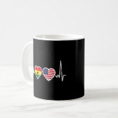 Mug Ghana USA Heartbeat drapeau ghanéen américain (Devant gauche)