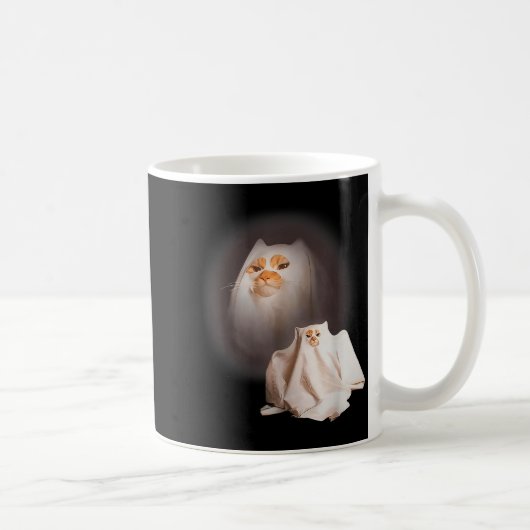 Mug Ghost Cat Ghost Kitten Funny Cat Meme Halloween (Droite)