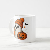 Mug Ghost d'Halloween mignonne avec Citrouille et boir (Devant gauche)