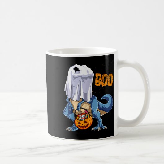 Mug Ghost Dinosaur T Rex Funny Boo Halloween Boys Men (Droite)