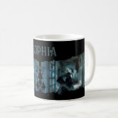 Mug Ghost Girl in Blue – Haunting Surreal Art (Devant droit)