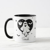 Mug Ghost Halloween mignon Avec Coeur Et Chat (Gauche)