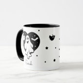 Mug Ghost Halloween mignon Avec Coeur Et Chat (Devant gauche)
