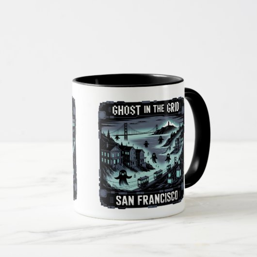Mug Ghost in the Grid - San Francisco Éffrayant Tech (Devant droit)