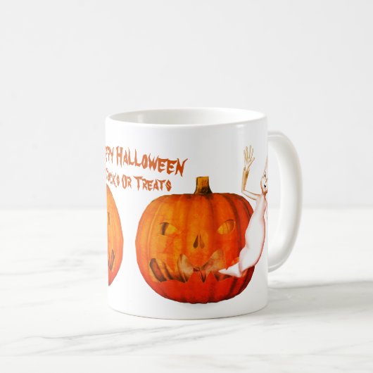 Mug Ghost Jack-o'-lantern Halloween drôle (Devant droit)