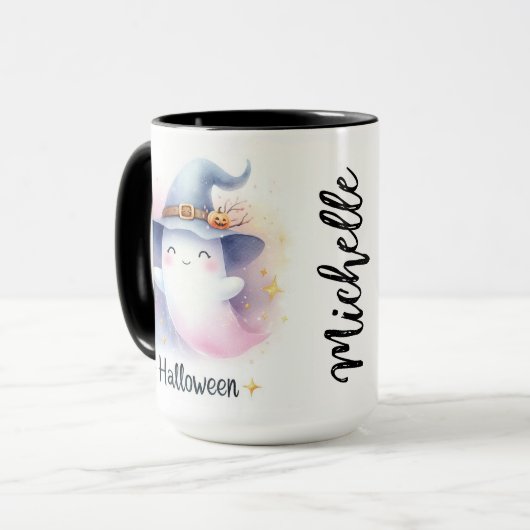 Mug Ghost mignon avec nom (Devant gauche)