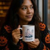 Mug Ghost mignon dans Bushes Nom Halloween