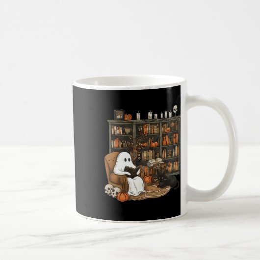 Mug Ghost Reading Livres Librairie Enseignant Hallowee (Droite)