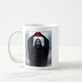 Mug Ghost Red Heart Hands Y Face Halloween Valentines  (Gauche)