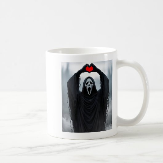 Mug Ghost Red Heart Hands Y Face Halloween Valentines  (Droite)