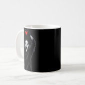 Mug Ghost Red Heart Hands Y Face Halloween Valentines  (Devant gauche)