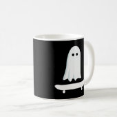 Mug Ghost Skateboard Lazy Halloween Costume drôle (Devant droit)