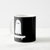 Mug Ghost Skateboard Lazy Halloween Costume drôle (Devant gauche)