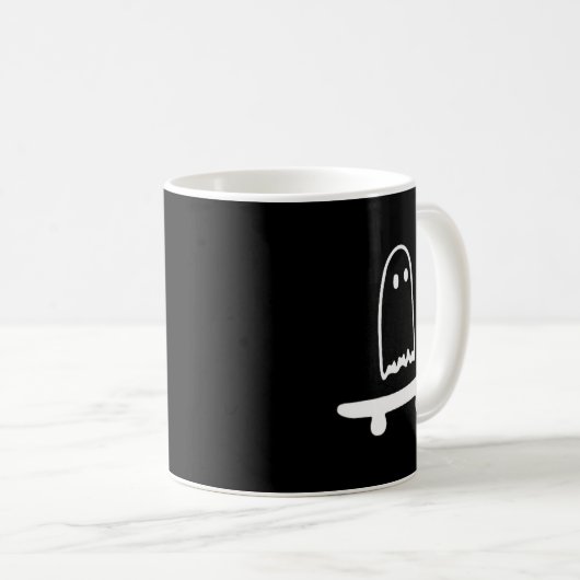 Mug Ghost Skateboard Lazy Halloween Costume Funny Skat (Devant droit)