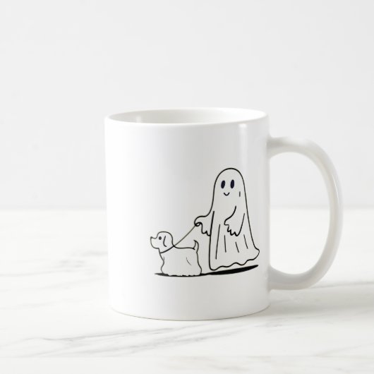 Mug Ghost Walking Chien Ghostile Drôle Halloween Chien (Droite)