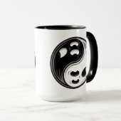 Mug Ghost Yin Yang Noir et blanc (Devant droit)