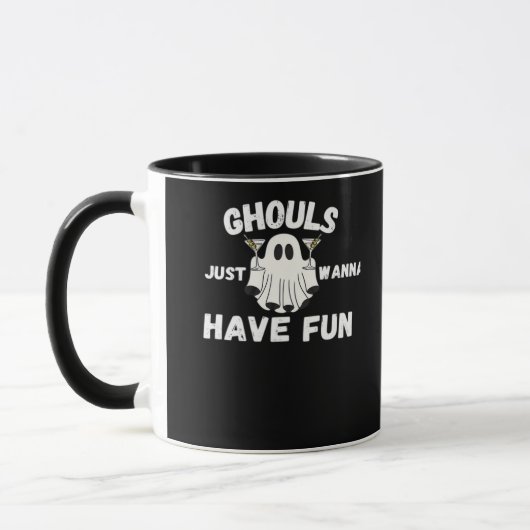 Mug Ghouls veut juste s'amuser - Drôle Cockt Halloween (Gauche)
