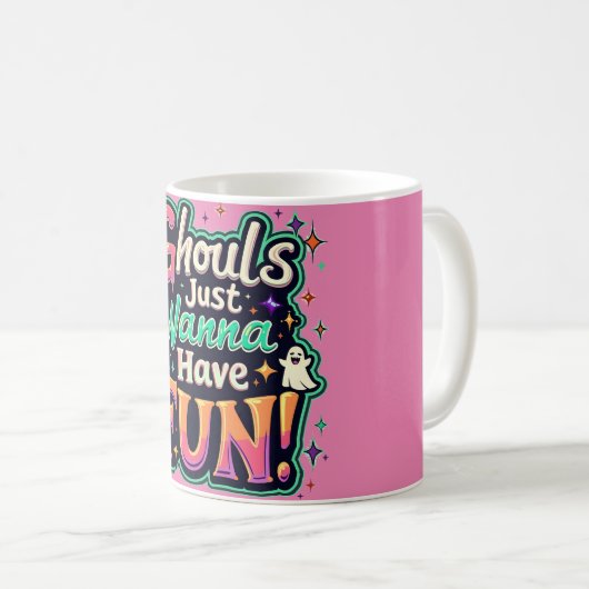 Mug Ghouls veut juste s'amuser - Retro Halloween Vibes (Devant droit)