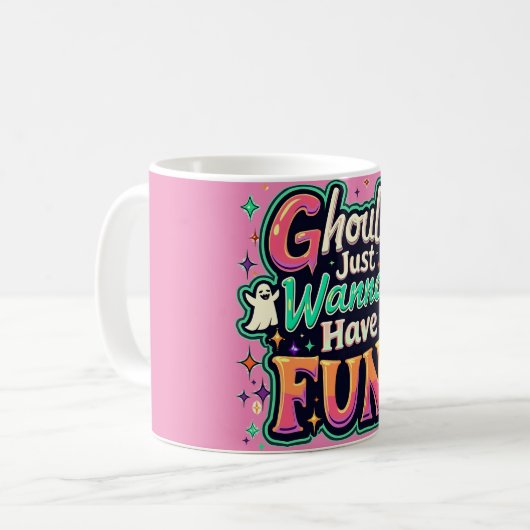Mug Ghouls veut juste s'amuser - Retro Halloween Vibes (Devant gauche)